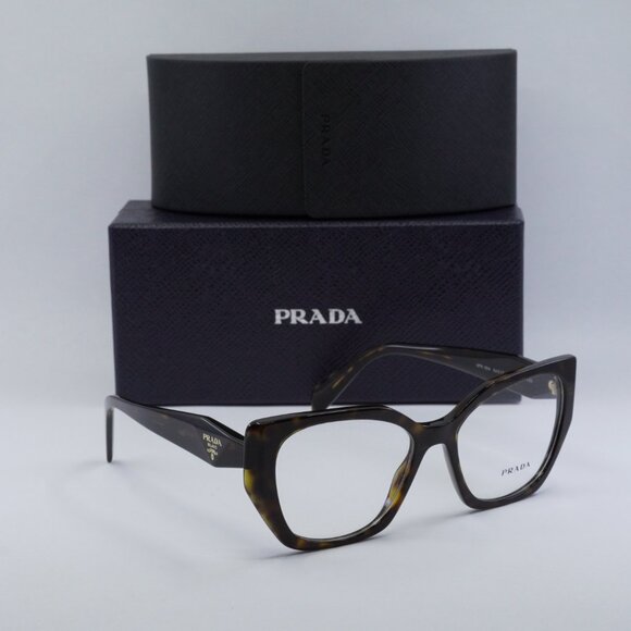 Prada PR18WV 2AU1O1 Cat Eye Eyeglasses - Havana 54mm - Picture 8 of 10